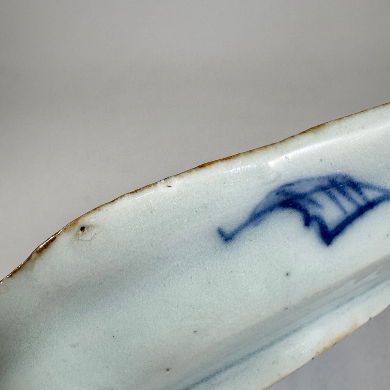 初期伊万里◇藍九谷染付花文変形皿◇古九谷様式◇