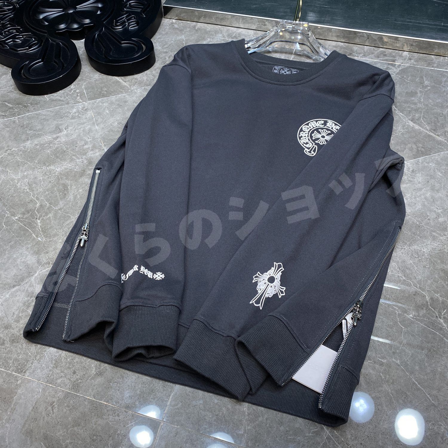 Chrome Hearts | クロムハーツ トレーナー 長袖 Ｔシャツ パーカー グレー 側ジッパー