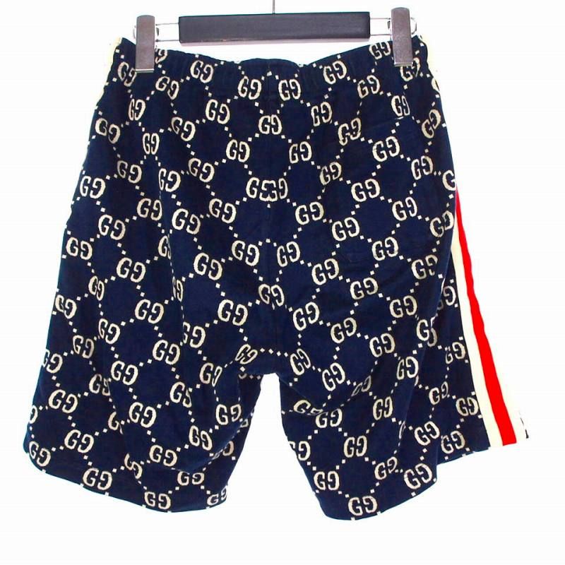GUCCI GGロゴ柄ショートパンツ 36 グッチ GUCCI GG総柄 ショートパンツ ショーツ XS ネイビー 紺