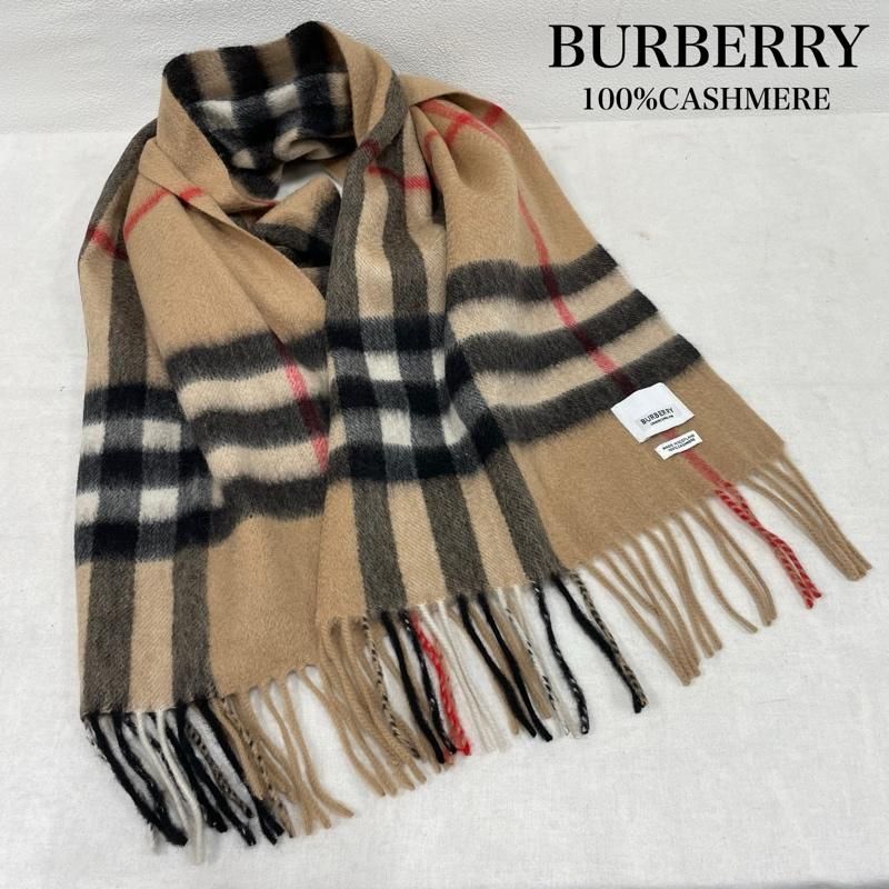 BURBERRY バーバリー ストール カシミヤ 100% フリンジ マフラー