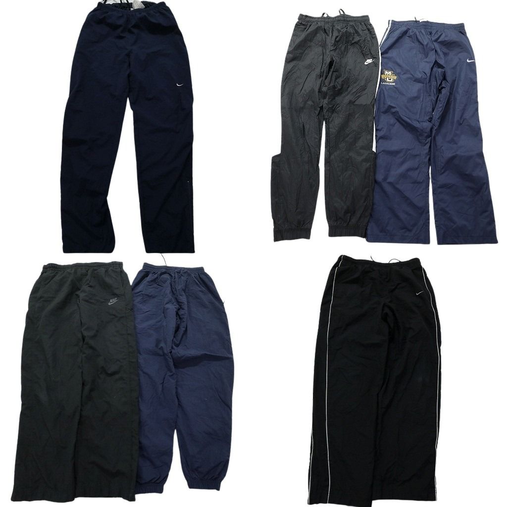 古着卸 まとめ売り ナイキ NIKE ウインドブレーカー パンツ 6枚セット メンズ M ライン スウォッシュ ナイロン 古着 NC0760