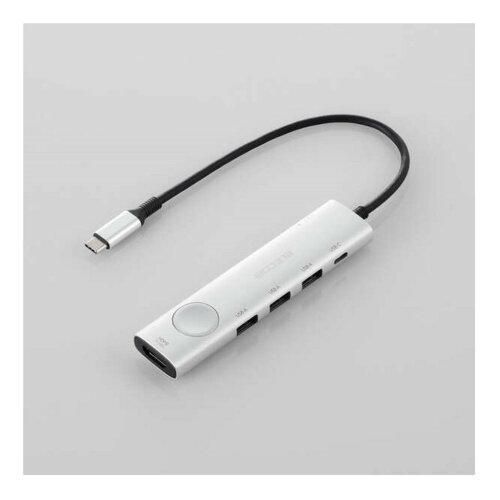 【新品・5営業日で発送】ELECOM エレコム Type-Cドッキングステーション／画面オンオフスイッチ付／シルバー(DST-S060BPSV)