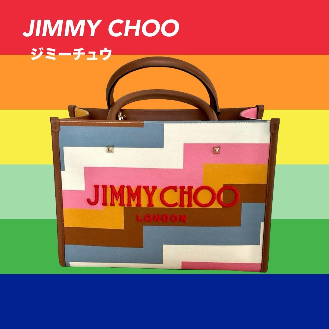 希少 アベニュー柄】 新品 未使用 【JIMMY CHOO】ジミーチュウ Avenue S トートバッグ ショルダーバッグ アベニュー柄 ロゴ刺繍  キャンバス スタッズ ミニトート レディース 2WAY 国内正規品 - メルカリ