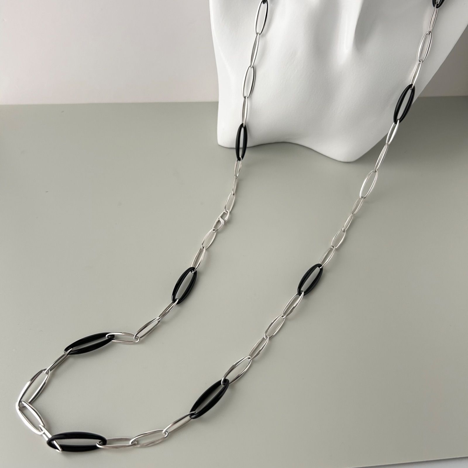 GEORG JENSEN スフィア ロングチェーン ネックレス オニキス 925
