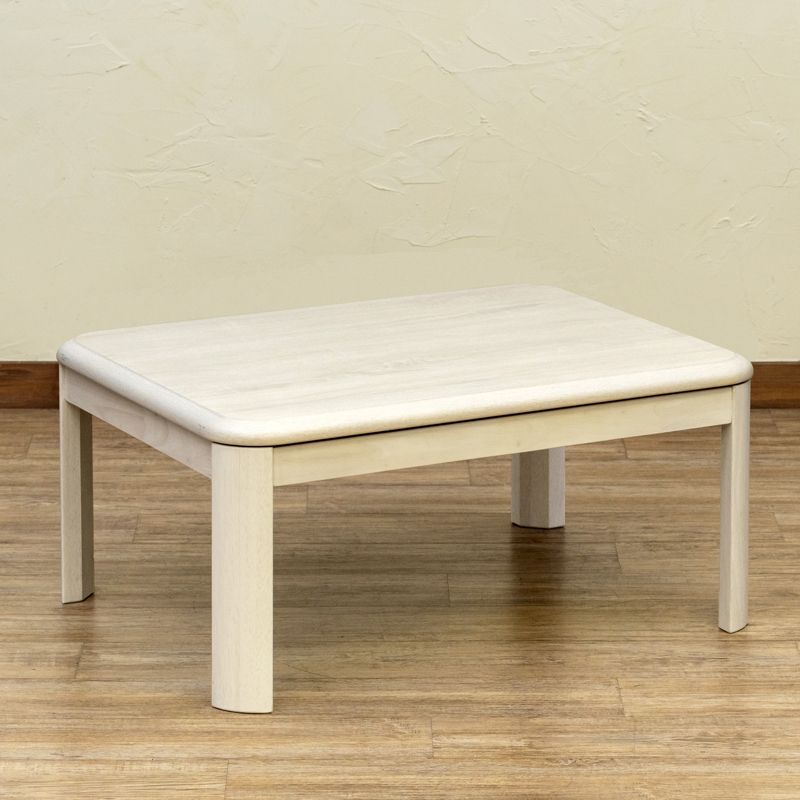 こたつテーブル 家具調コタツ 継脚付き 5cm 高さ調整 80×60 80cm 60cm 長方形 コンパクト 一人暮らし 新生活 300W 石英管 天板固定 ホワイトウォッシュ 白 WW 木目 下地 MYK-860WW 家具調コタツ継脚式