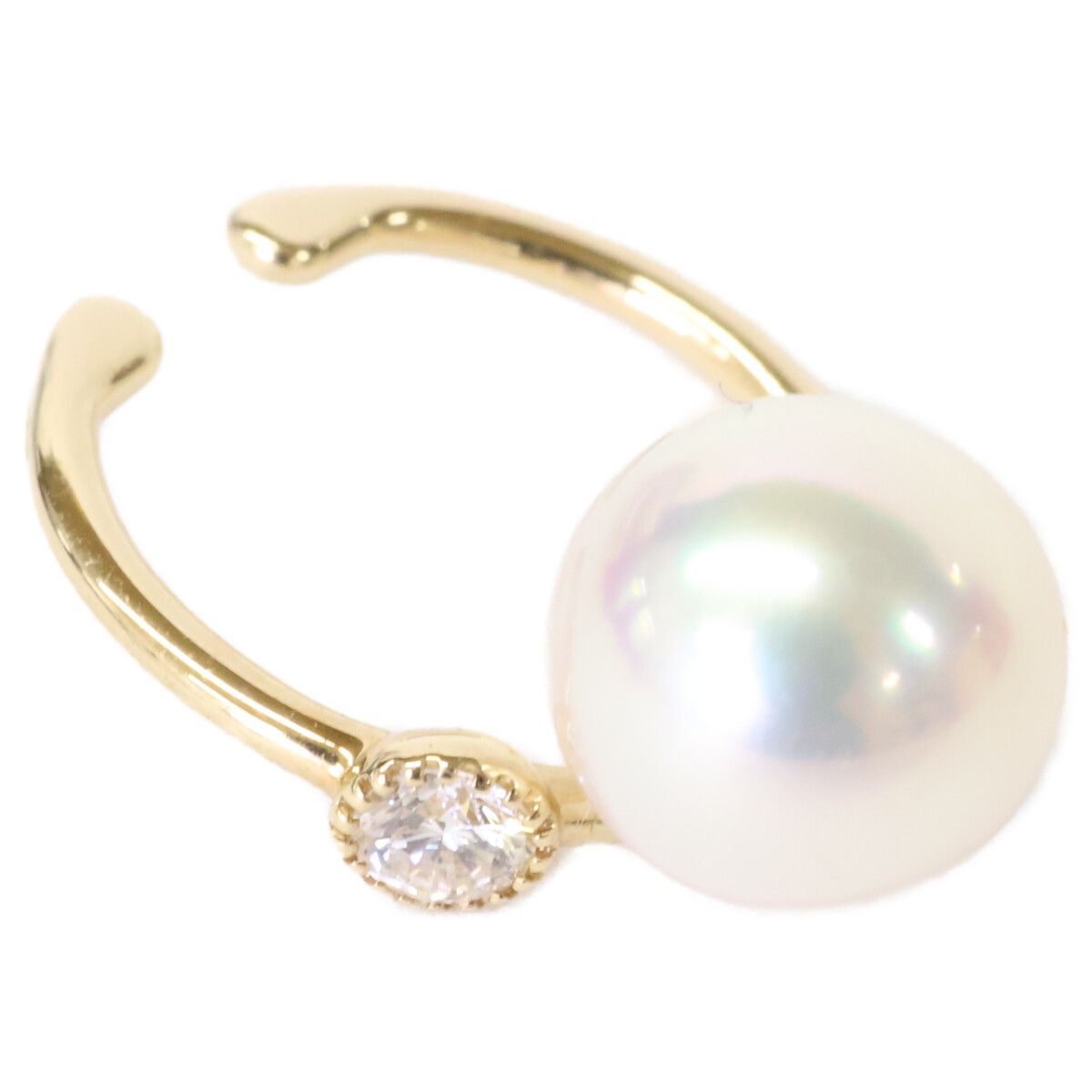 ERIKO creation エリコクリエーション K10 0.08 アコヤパール ダイヤモンド イヤーカフ