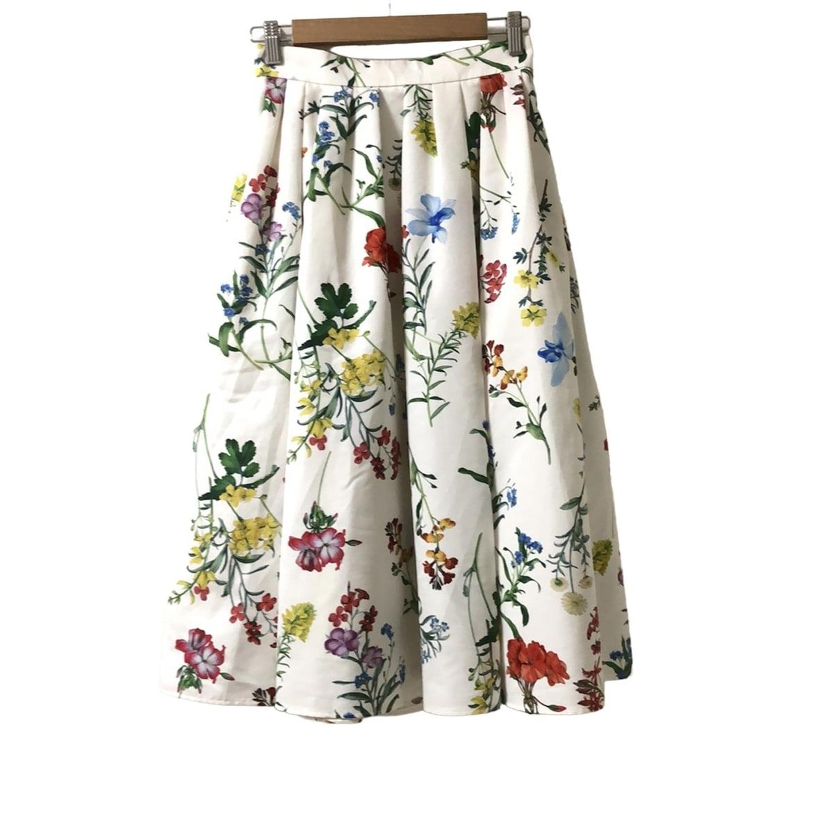 ANAYI アナイ ロングスカート サイズ36 S レディース - 白×レッド 花柄