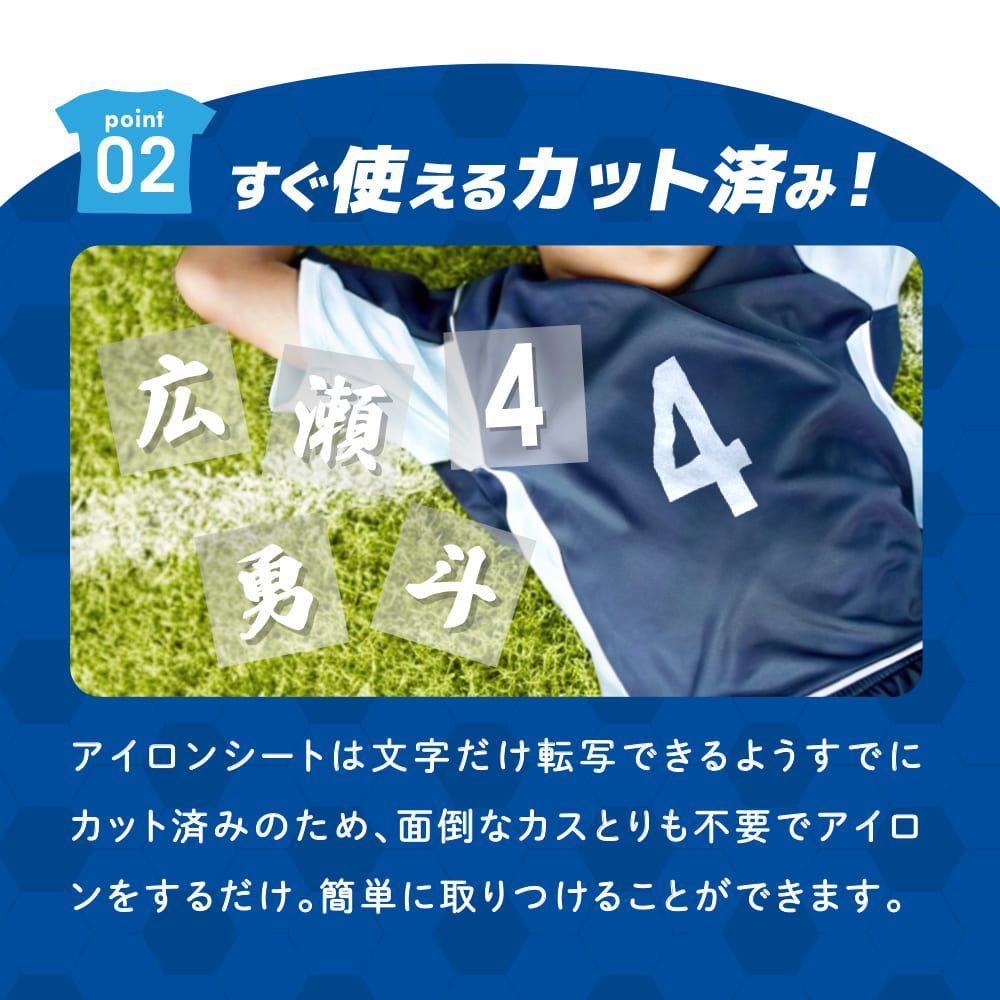 約4cmフロッキーシート【 背番号 文字パーツ4文字 】 背番号 オーダー