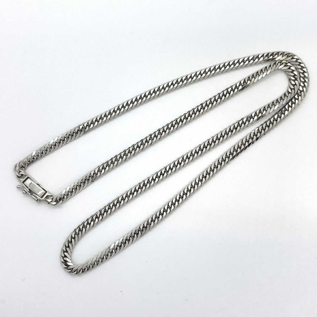 5khe006】喜平 ネックレス Pt850 プラチナ 6面 ダブル 50.2cm 30.4g  