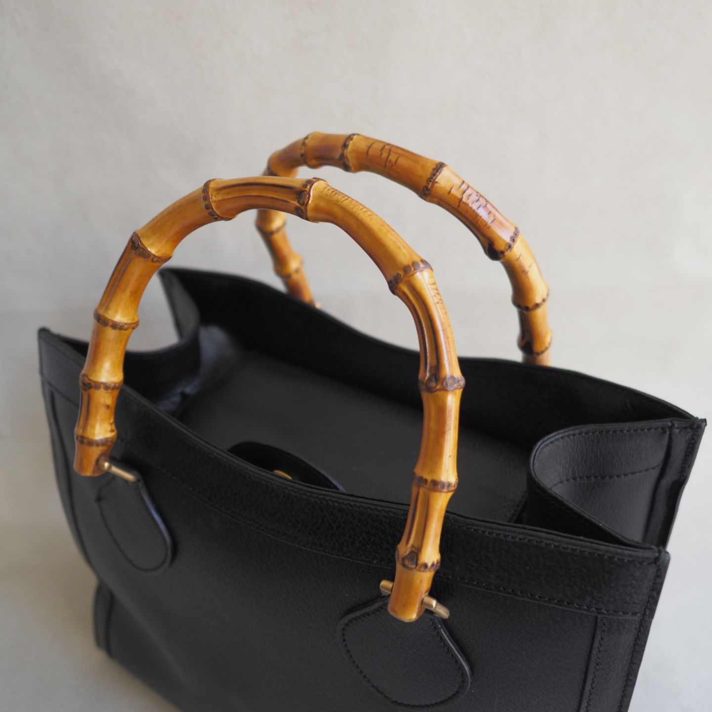 1 / 10 オールドグッチ GUCCI バンブー ハンドバッグ レザー ブラック 