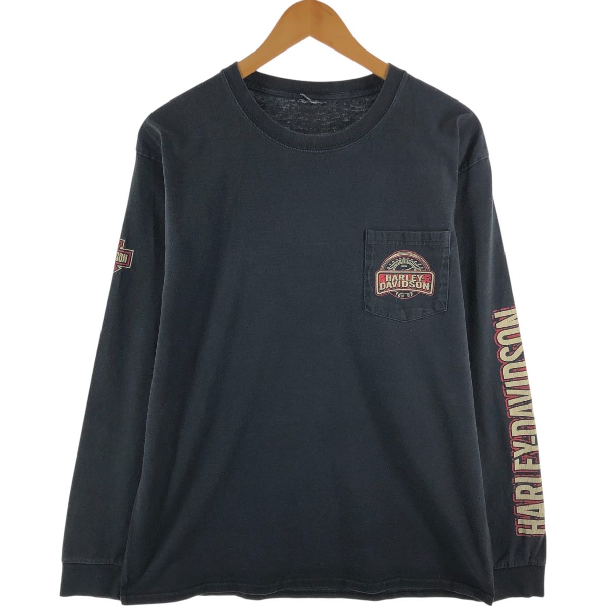 古着 ハーレーダビッドソン Harley-Davidson 鷲柄 イーグル柄 バックプリント ロングTシャツ ロンT メンズM相当/eaa527146