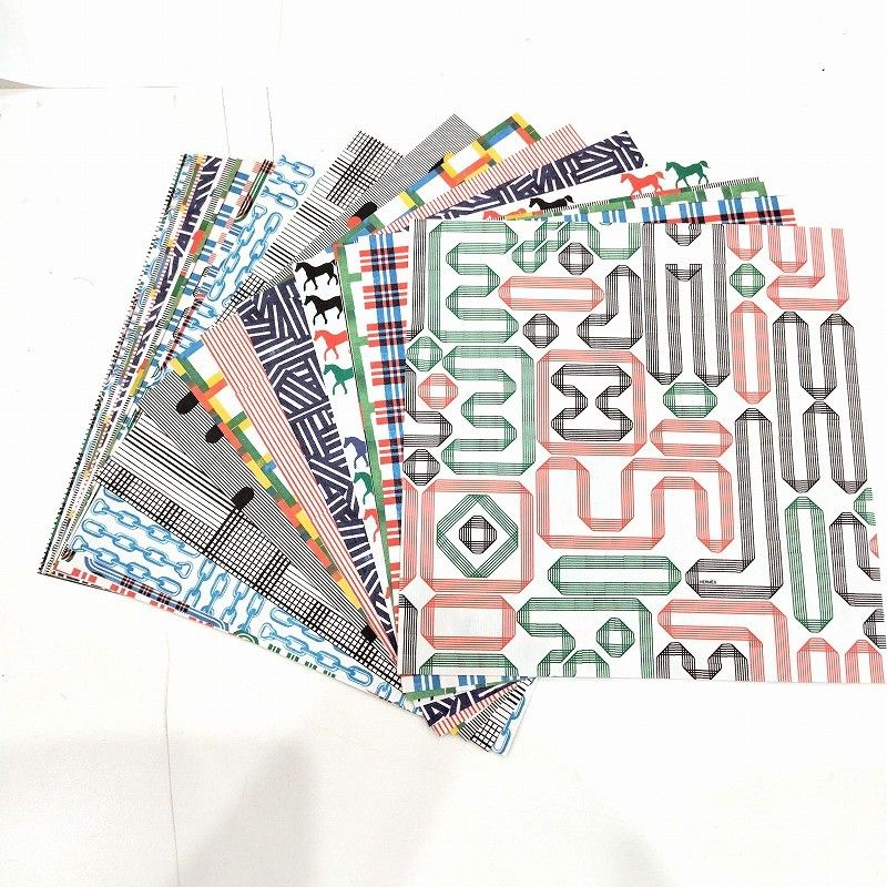 HERMES - エルメス(Hermes) 折り紙 マルチカラー 両面柄 24枚セット 【中古】 JA-20186 エルメス(Hermes) 折り紙 マルチカラー 両面柄 24枚セット