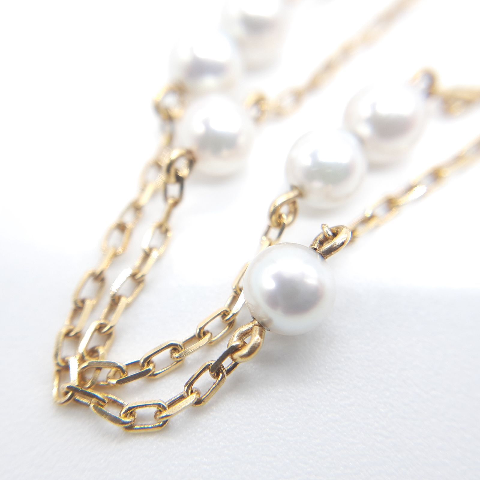 MIKIMOTO ミキモト ブレスレット K18 パール ステーション PD