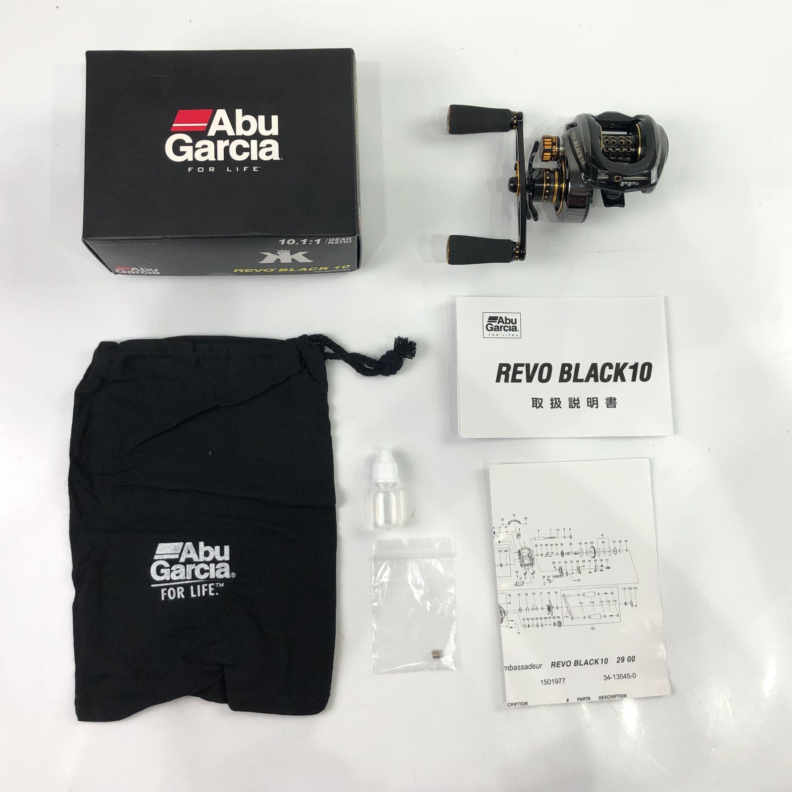 アブガルシア レボ ブラック10 Revo BLACK10 ベイトリール 右巻き 箱 品 AbuGarca リール 海釣り 川釣り 木村健太 バス釣り