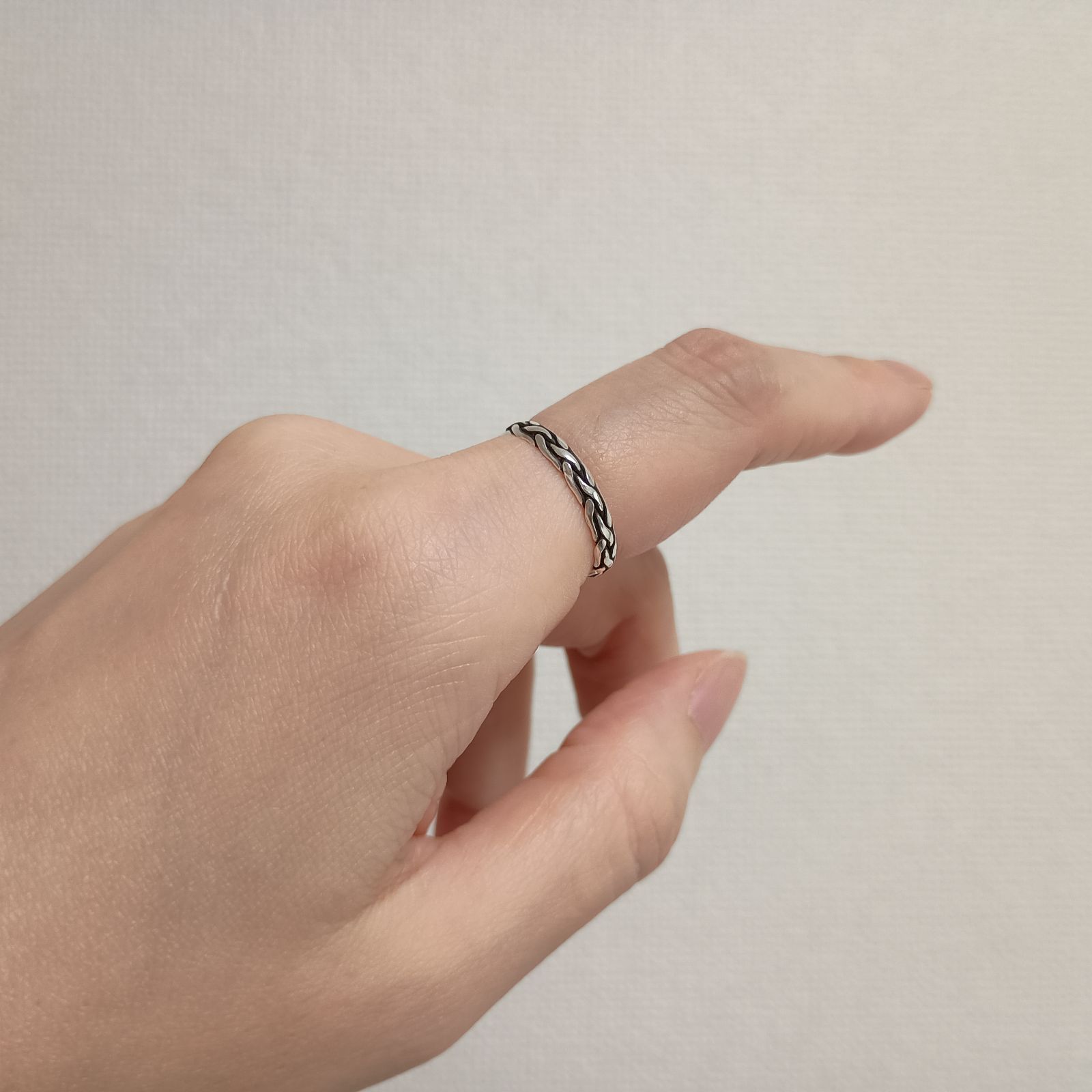 ワニ カレンシルバー リング 指輪 13号 16号 編み込み カレンシルバー リング karen silver ring カレン族 編み込み