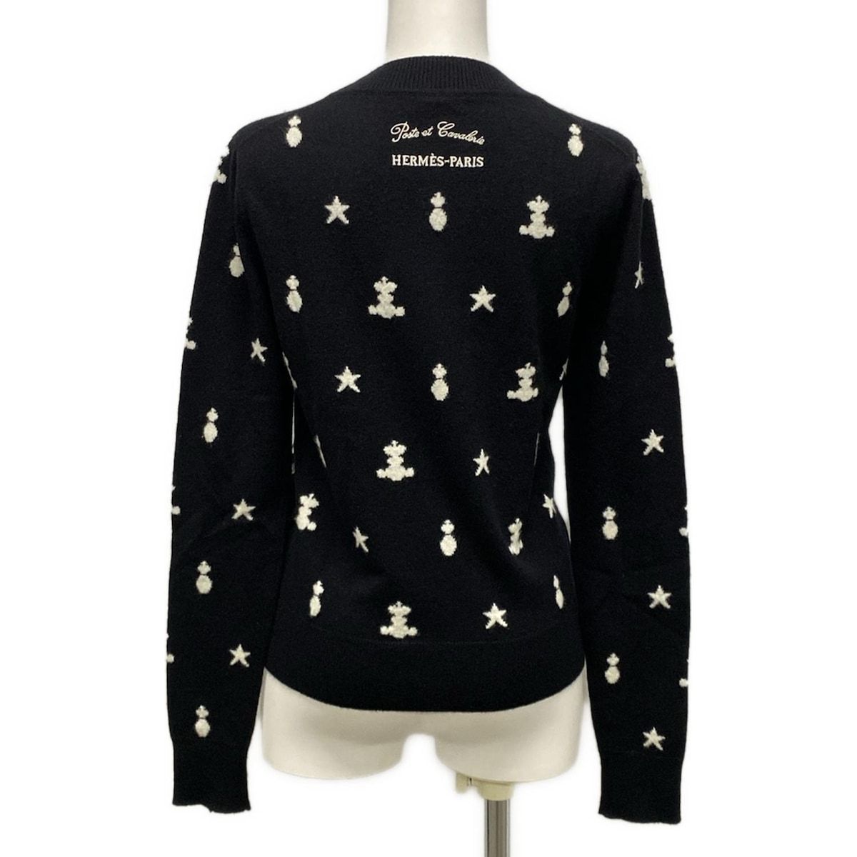 HERMES エルメス 長袖ニットMサイズ HERMES(エルメス) 長袖セーター サイズ36 S レディース - 16-7701 黒