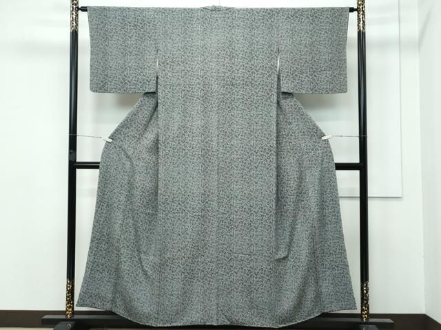 平和屋本店□極上 人間国宝 染：小宮康孝 型：宮原敏明 ふぐ 茄子 黒地