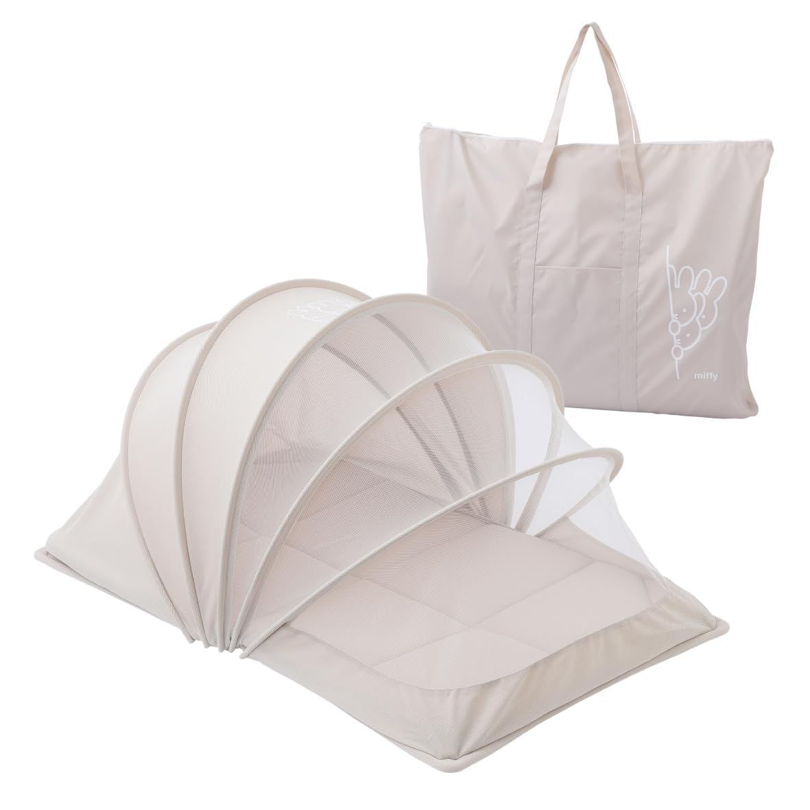 お昼寝 ベビー 折り畳み 洗える敷き布団 持ち運び 90X60X47cm コンパクトベッド バック付き ミッフィー ジャバラ式 nishikawa 西川