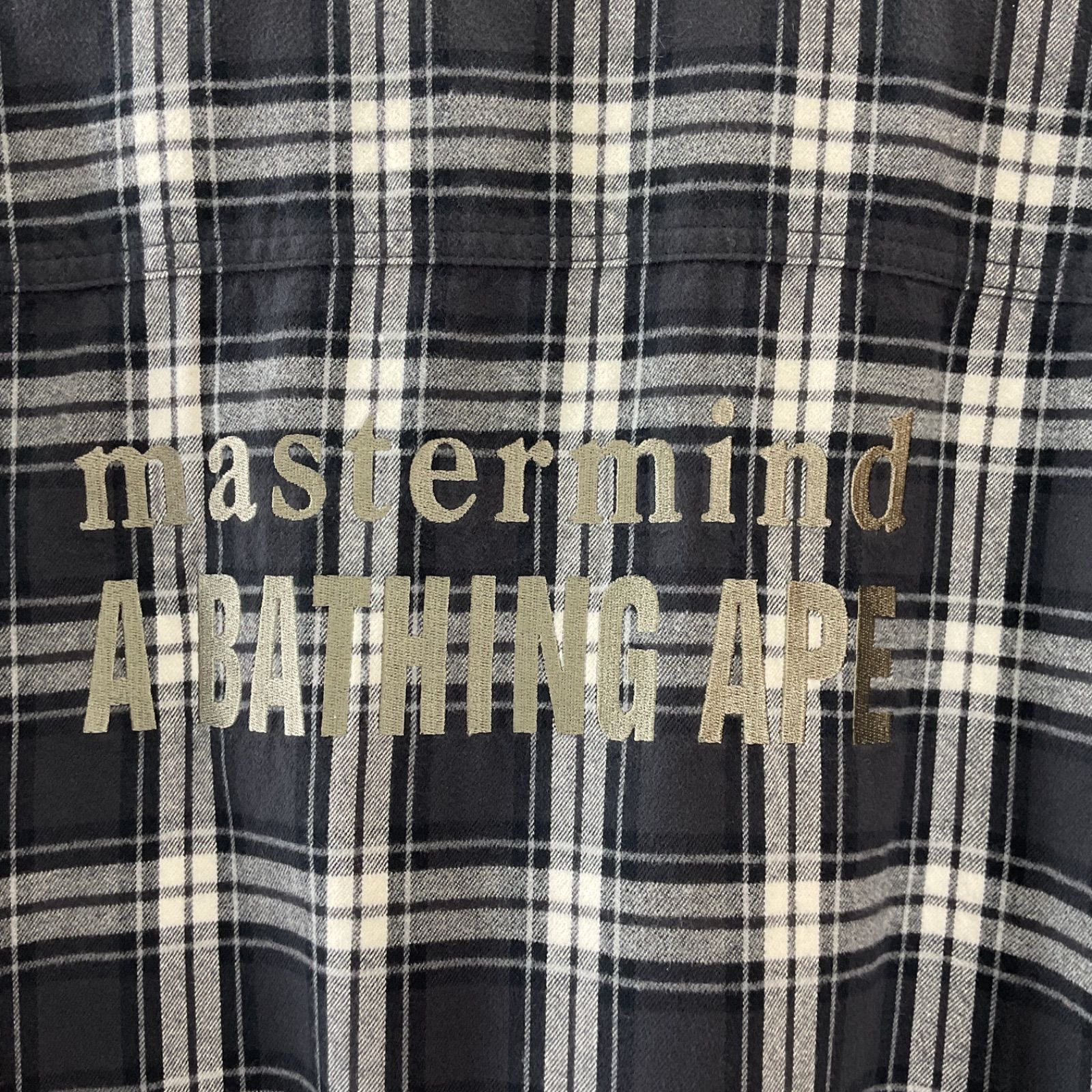 A BATHING APE x mastermind JAPAN Block Check LS Shirt エイプ