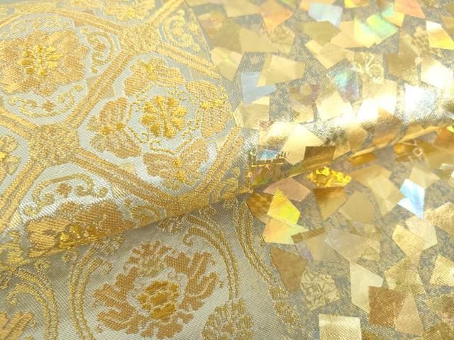 平和屋着物○金彩友禅作家 金彩の魔術師 堀省平 金煌織 太鼓柄袋帯 市