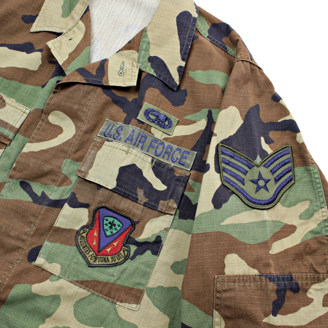 90s US AIR FORCE ワッペン付き ミリタリーシャツジャケット