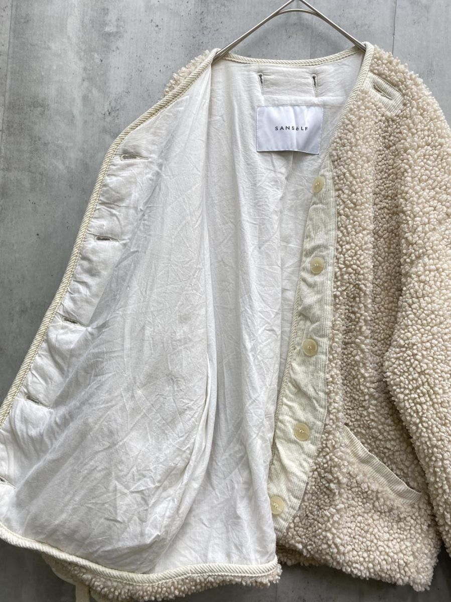 SANSeLF サンセルフ ボア ブルゾン ジャケット アイボリー レディース GULLKHAN_COM
