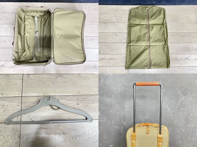 希少 hartmann ハートマン ツイード レザー 2輪 キャリーケース グレー