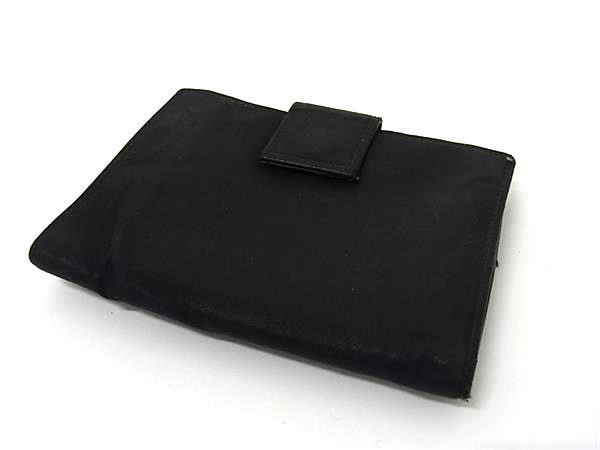 プラダ　PRADA　二つ折り財布　ナイロン　テスート　中古品 財布 二つ折り ウォレット ナイロン シルバー金具 ブラック