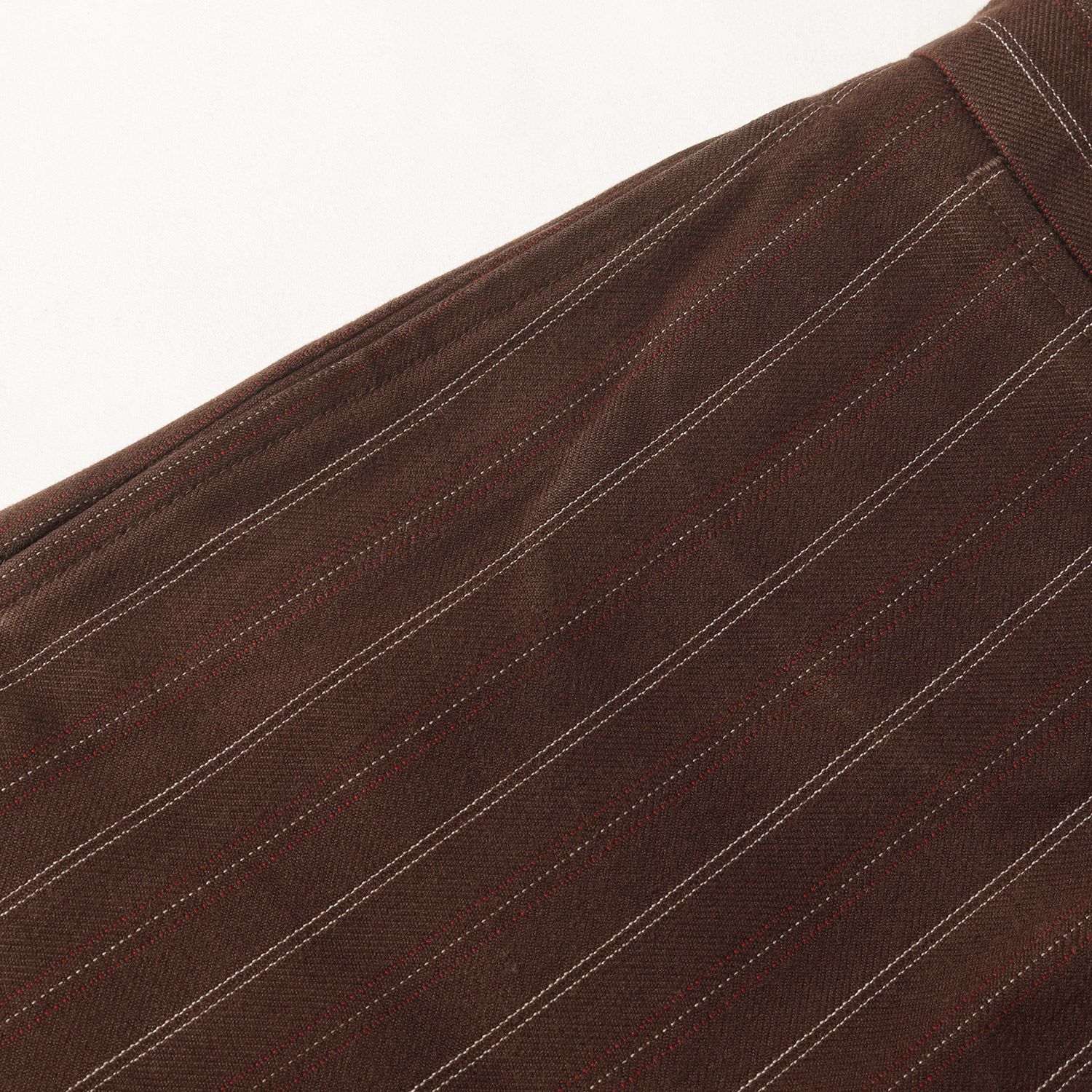 At LAST&CO アットラスト パンツ ブラウン サイズ:32 | ストライプ