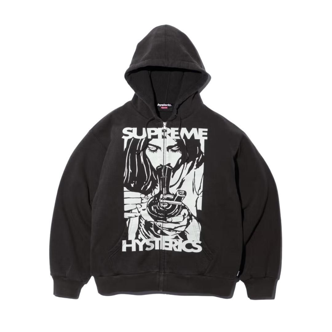 supreme ヒステリックグラマー パーカー サイズM Supreme x Hysteric Glamour サーマル ラインド ジップ アップ