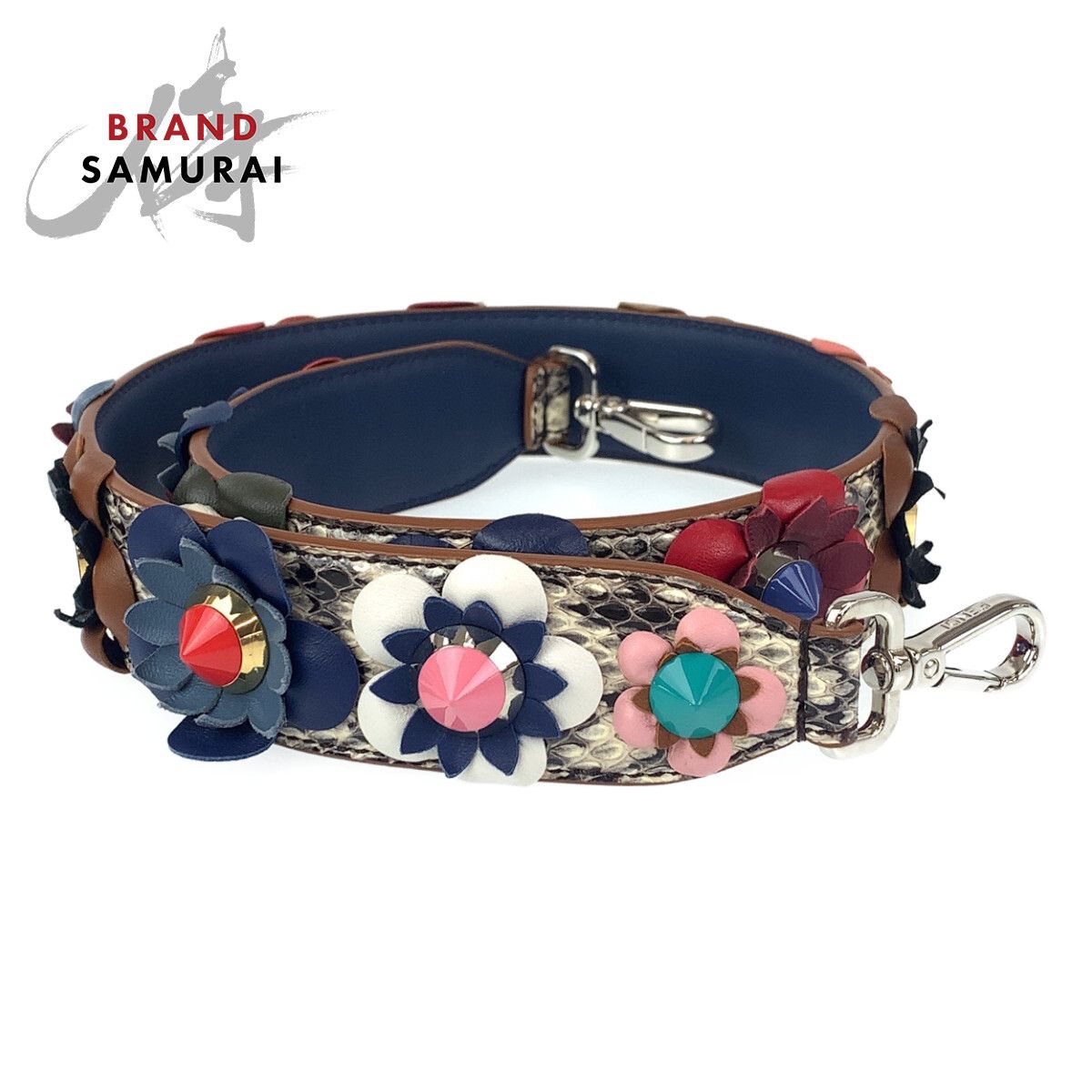 美品 FENDI フェンディ ストラップユー フラワー マルチカラー