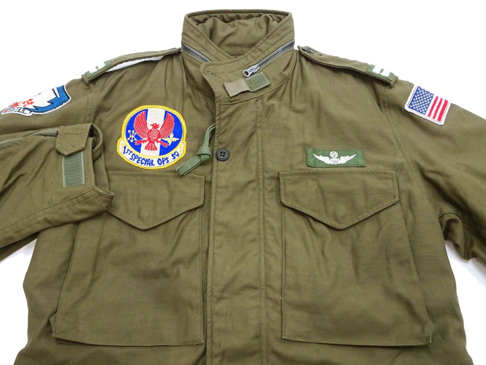 BUZZ RICKSONS M-65 ベトジャン 刺繍 スカル 蛇 フィールドジャケット グレーライナー SMALL S / ビンテージ バズリクソンズ マッコイズA-2 BUZZ RICKSONS M-65 ベトジャン 刺繍 スカル 蛇 フィールドジャケット