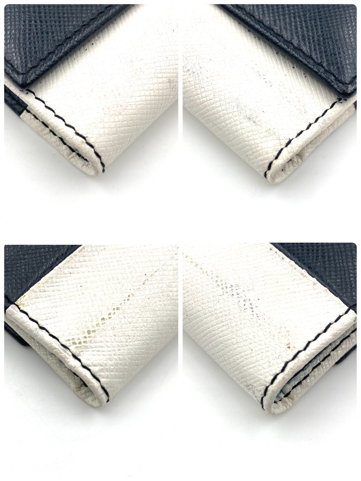PRADA プラダ サフィアーノレザー 三角プレート 6連キーケース