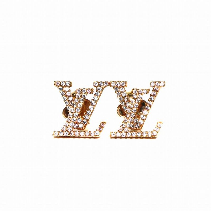 ルイヴィトン LOUIS VUITTON ピアス LV アイコニック ストラス 両耳用