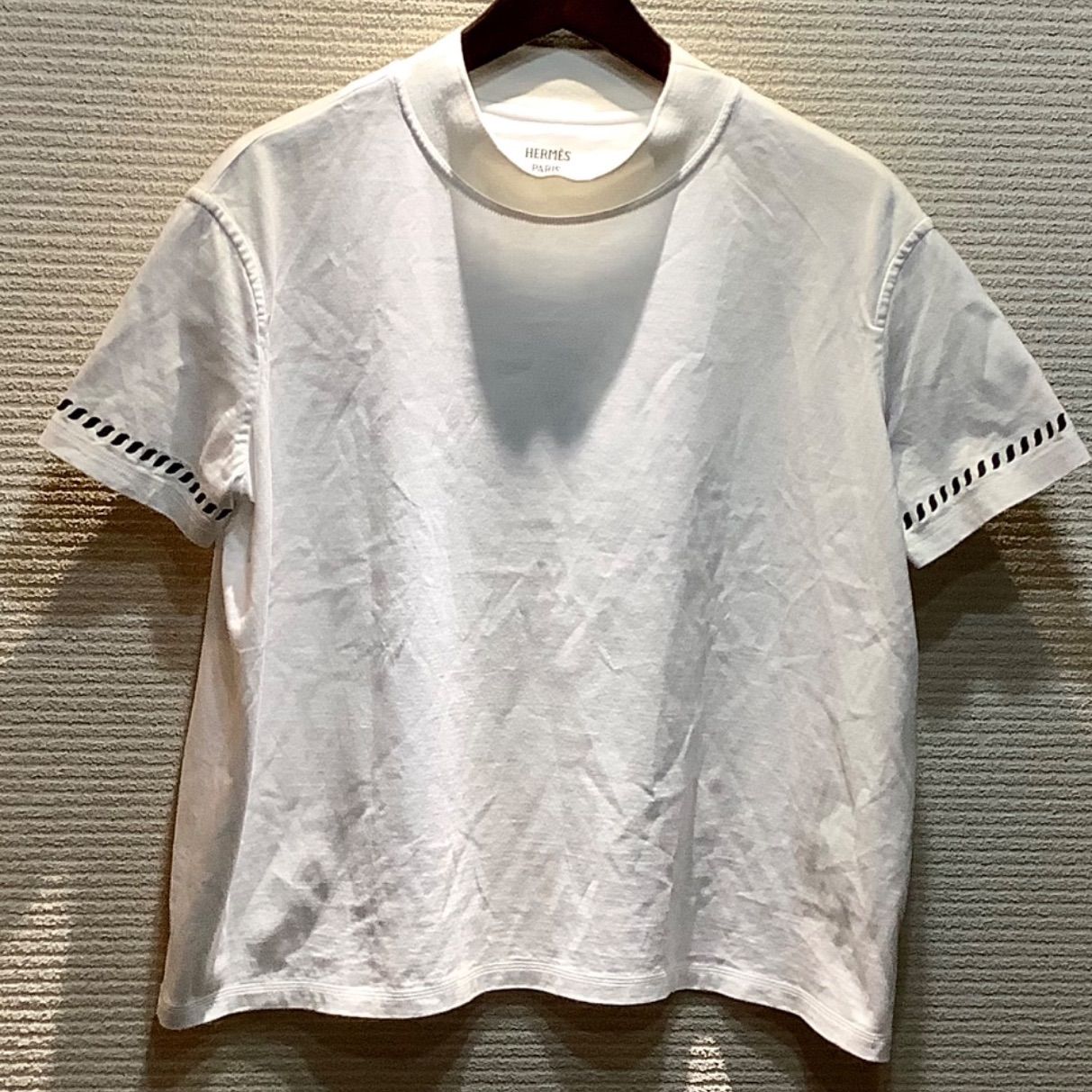 エルメス HERMES 23S Canoe カノエ シェーヌダンクル Tシャツ カットソー プルオーバー 白 ホワイト 34 レディース E1003|T28
