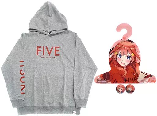 中古】衣類 中野五月 FIVEパーカー(キャラハンガー＆缶バッジ2個付き