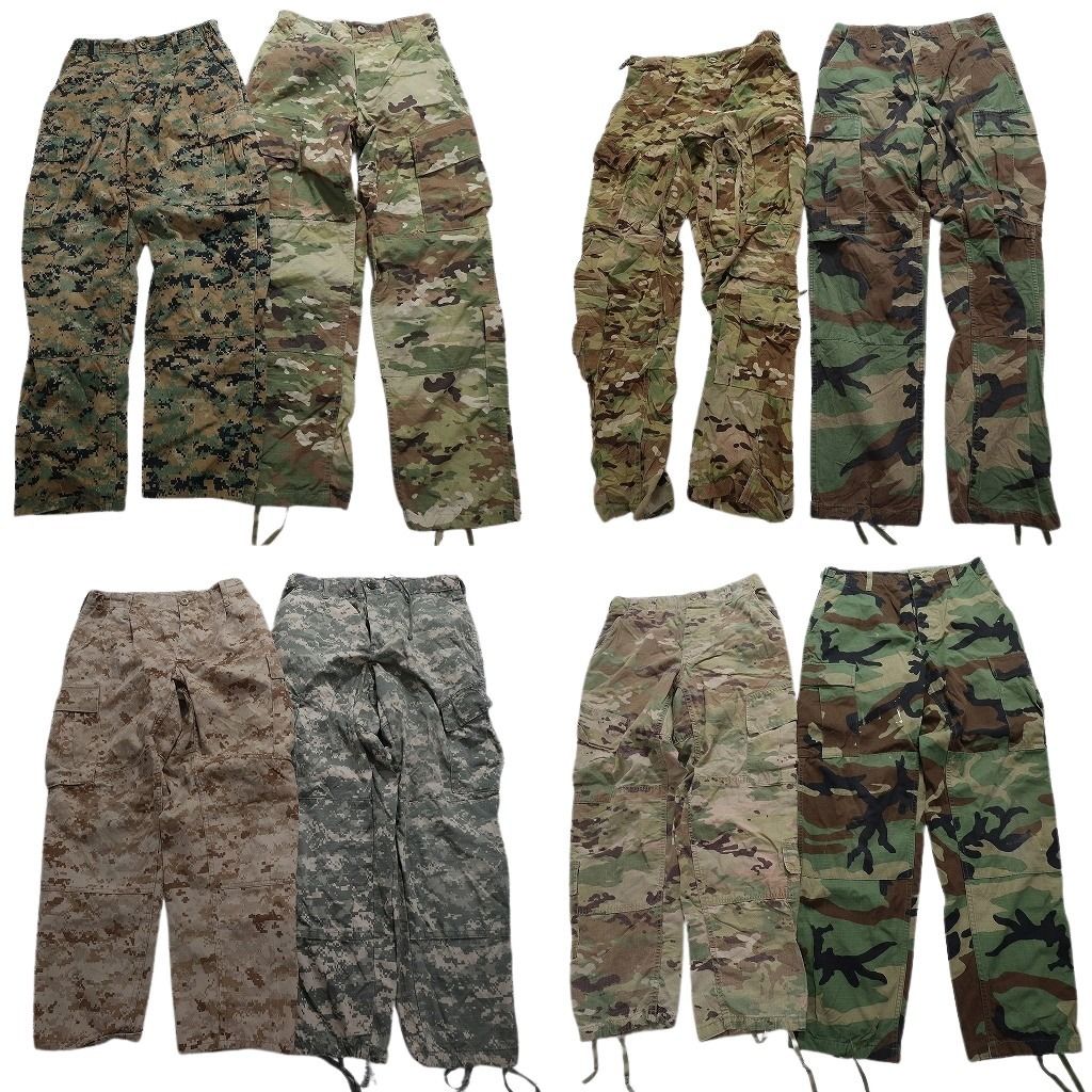 古着卸 まとめ売り 米軍実物 フィールドパンツ カモ柄MIX ミリタリー 8枚セット (メンズ S ) マルチカム デジカモ  マリンパターン MW0215