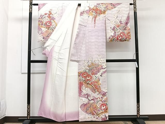 平和屋着物＃道中着　短冊吉祥花文　金彩　ロング丈　正絹　逸品　CAAT5626id 平和屋着物＃道中着 短冊吉祥花文 金彩 ロング丈 正絹 逸品 CAAT5626id