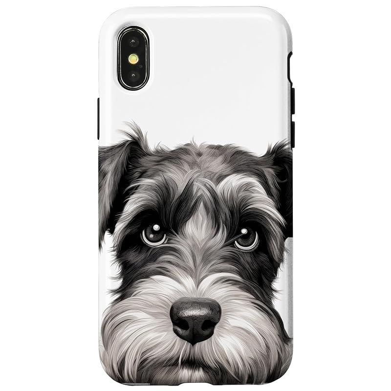 新品　iPhone X/XS 犬種 子犬 スタンダード シュナウザー かわいい 愛情 スマホケース