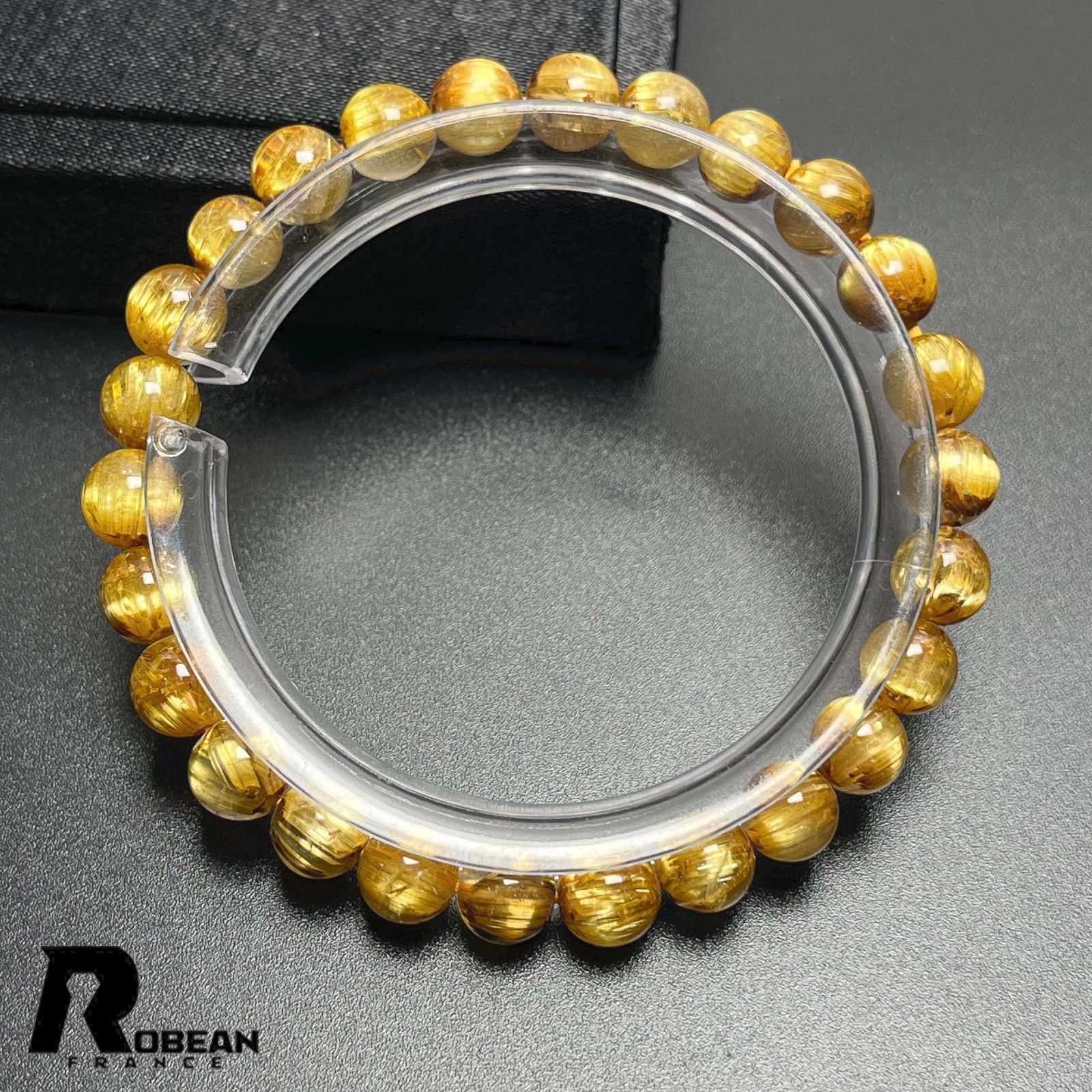 夢色 EU製 定価19万円★ROBEAN・極!極満針ルチルクォーツ★ブレスレット パワーストーン 天然石 綺麗 金運 お守り ギフト プレゼント1 6.9-7.3mm K0410601