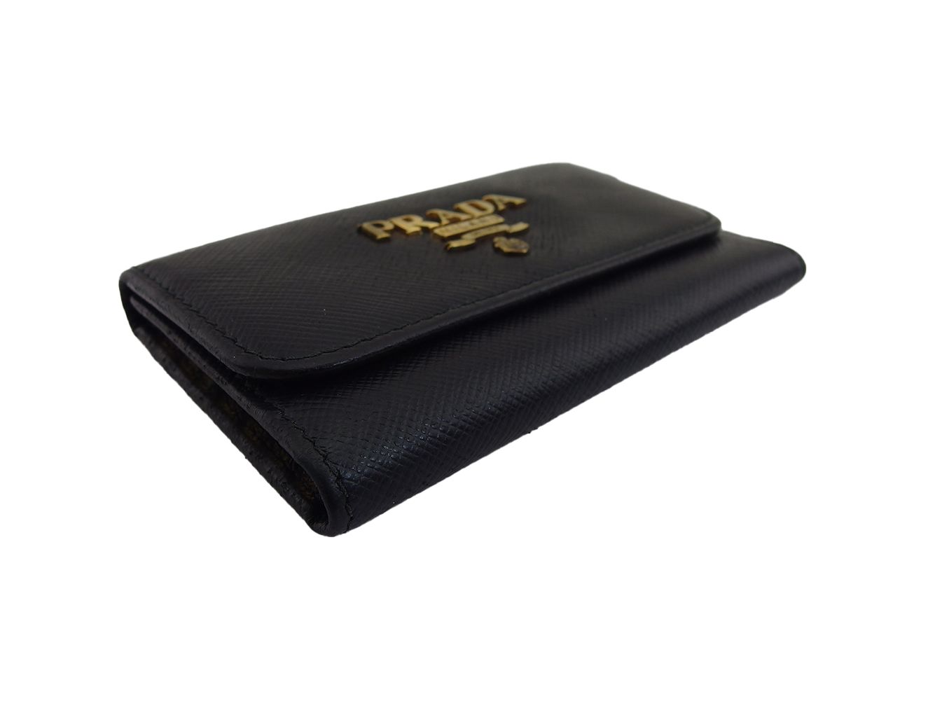 PRADAキーケース　ブラックプラダ美品キーケース プラダ PRADA キーケース SAFFIANO MULTICOLOR 4連 KR付/NERO+