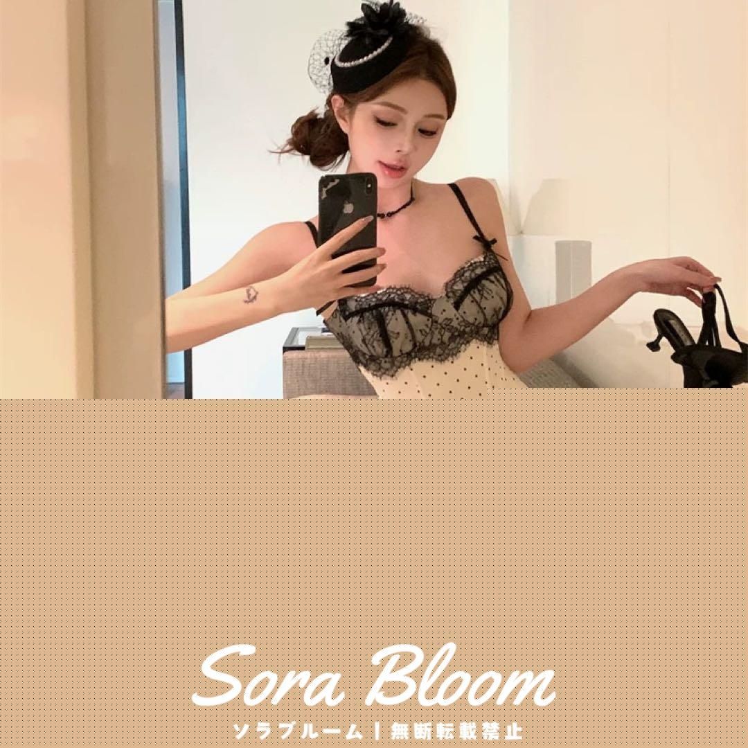 大人かわいいドット柄ミニドレス❤️結婚式・パーティ用スタイルアップ 新品未使用大人かわいいドット柄ミニドレス 結婚式・パーティ用