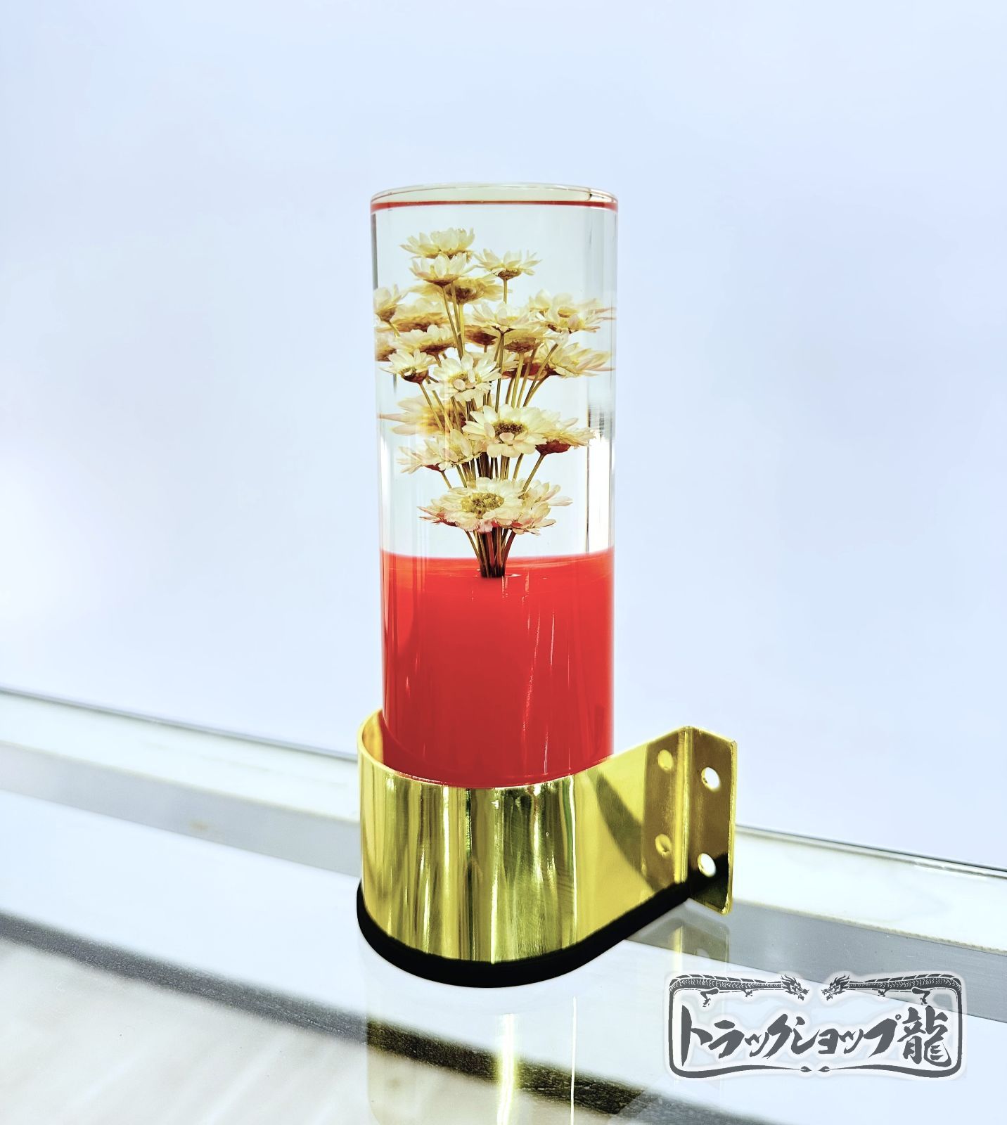 S*S様 デコトラ　シャンデリア レトロ 水中花ライト 赤 金メッキステー シャンデリア金華山