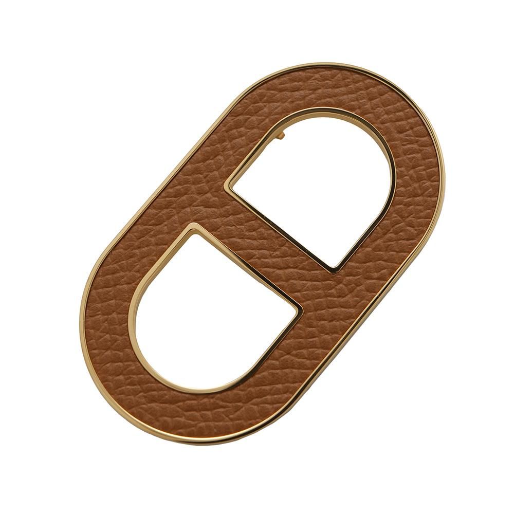 エルメスHERMES ブローチ シェーヌダンクル エプソン エルメス ブローチ シェーヌダンクル ゴールド/ゴールド金具