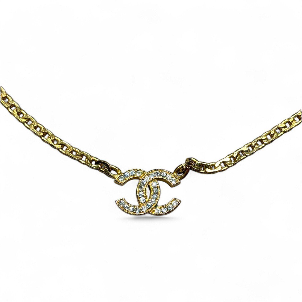 美品・シャネル　ココマーク　ラインストーン　ネックレス　3311 中古良品 シャネル ネックレス ペンダント ココマーク ラインストーン