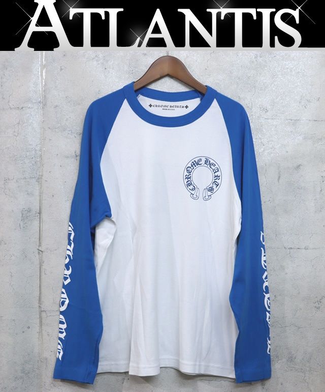 CHROME HEARTS 銀座店 クロムハーツ ホースシュー CHロゴ ラグラン ロンT 長袖 メンズ size:XL 白/青 96599