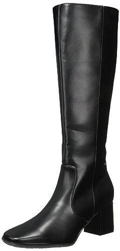 22.5 cm_BL イーボル ファッションブーツ スクエア6.5cmヒールロングブーツ BL