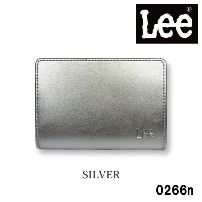 シルバー Lee リー メダルカラー 折財布 ラウンド 本革 0266n シルバー Lee リー リアルレザー メダルカラー 折財布 ラウンド