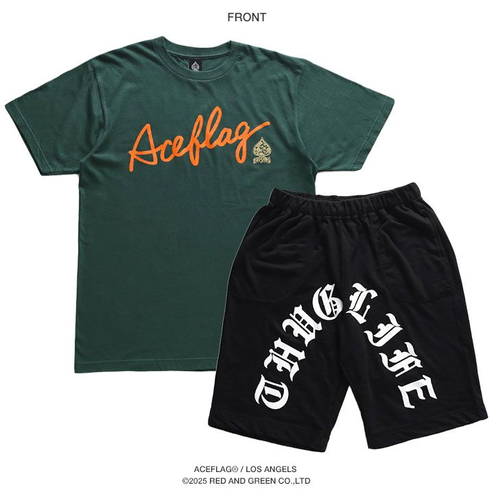 ACE FLAG 上下セット 半袖 ブランド Tシャツ ハーフパンツ メンズ 春夏
