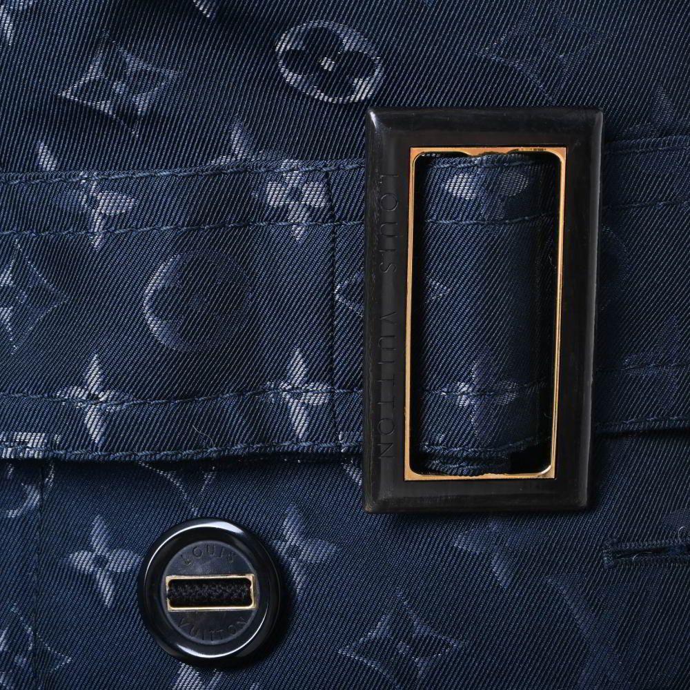 【未使用級】 ルイヴィトン トレンチコート ネイビー 36 モノグラム ベルト付 LOUIS VUITTON ベルト付き モノグラム トレンチ コート 36